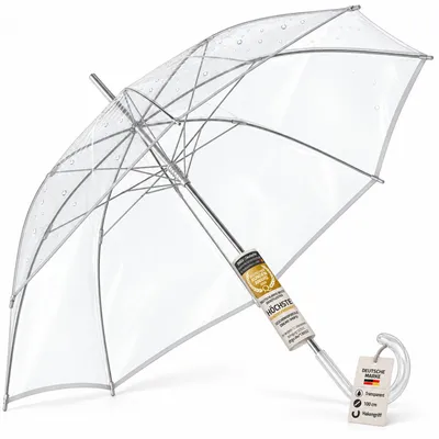 Produktbild von Transparenter Regenschirm mit Automatiköffnung - Großer, durchsichtiger Schirm, extrem windbeständig & robuster, rostfreier Rahmen