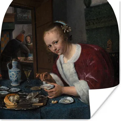 Produktbild von MuchoWow® Poster Der Austernfresser - Jan Steen 50x50 cm - Wohnzimmerdekoration