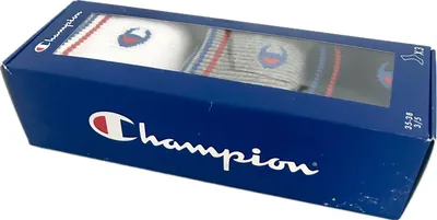 Produktbild von Champion Sportsocken Socken Box 6 Paar weiß grau schwarz Gr. 35-38 Geschenkbox
