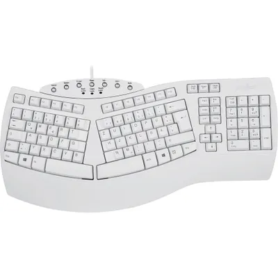 Produktbild von Perixx PERIBOARD-512 weiß Perixx PERIBOARD-512, ergonomische Tastatur, USB-Kabel, weiß