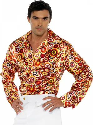 Produktbild von 70ies Multicolor Schlager Hemd mit großem Kragen Größe: One Size