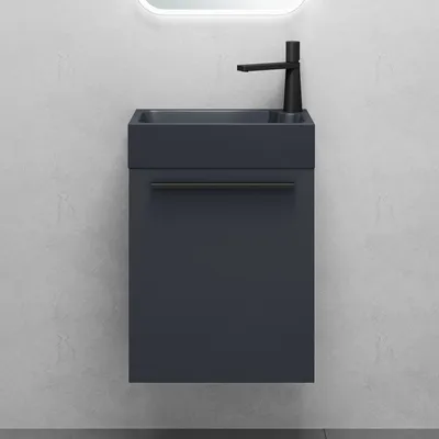 Produktbild von Mai & Mai Badmöbelset Badezimmermöbel Waschbeckenunterschrank in Anthrazit Matt und Waschbecken Anthrazit matt BxTxH 46x26x63cm Pisa