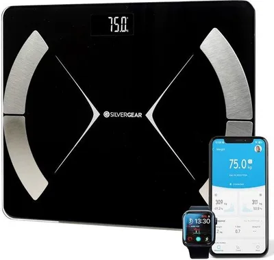 Image de Pèse-personne numérique avec application - Analyse corporelle intelligente avec IMC et compteur de calories - Noir