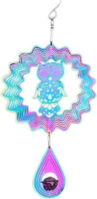 Produktbild von Windspinner Eule - Metallische Dekoration - Rostfreier Stahl - 16 cm - A