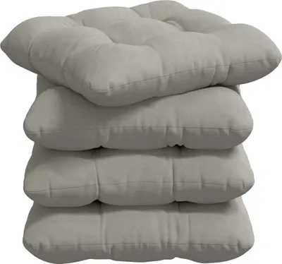 Immagine prodotto di vidaXL Cuscino per seduta 4 pezzi Grigio chiaro 45 x 45 cm Tessuto in microfibra