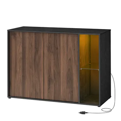 Produktbild von SONGMICS HOME Superschnelle werkzeuglose Montage, Sideboard mit Beleuchtung, Aufbewahrungsschrank, TV-Schrank, Glasablage, Toolless-Technologie