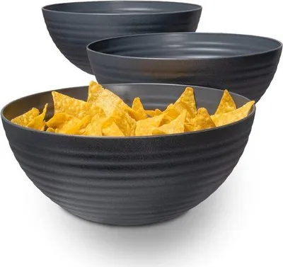 Produktbild von 3er Set 33 Liter große Snack-Platten Unzerbrechbares BPA-freies Kunststoff-Tischservice-Set