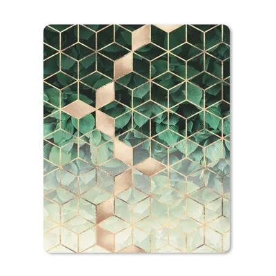 Produktbild von MuchoWow® Mauspad Mousepad Blätter - Gold - Würfel - Luxus 19x23 cm - Mousepads - Maus Mat - Pad - Mausunterlage - Mauspads - Spielen