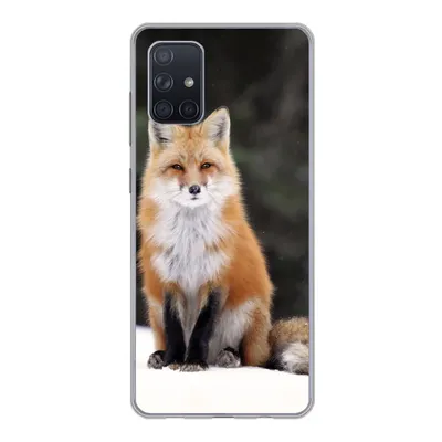 Produktbild von MuchoWow® Handyhülle Schutzhülle Hülle für Samsung Galaxy A51 5G Fuchs - Schnee - Rot Silikon Softcase Handy Hülle - Abbildung