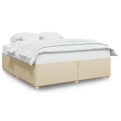 Produktbild von vidaXL Bettgestell ohne Matratze Creme 200x200 cm Stoff