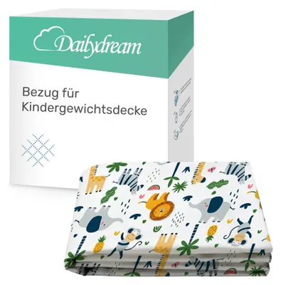 Produktbild von Gewichtsdeckenbezug für Kinder aus 100% Baumwolle, Edition "Safari"  - 104x150cm - Gewichtete Decke