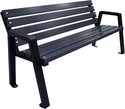 Produktbild von Holzbank Parkbank Gartenbank Sitzbank Gartenmöbel; grau, 175 cm