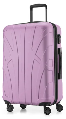 Produktbild von Suitline - Hartschalen-Koffer mittelgroß mit Dehnfuge Check-In Gepäck Trolley erweiterbar Rollkoffer Reisekoffer, größe M, 4 Rollen, TSA, 66 cm, 100% ABS,Flieder