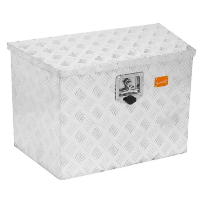 Produktbild von ALUBOX Deichselbox 100L – Aluminium-Riffelblech – Staub- & Wasserabweisend – Abschließbare Anhängerbox