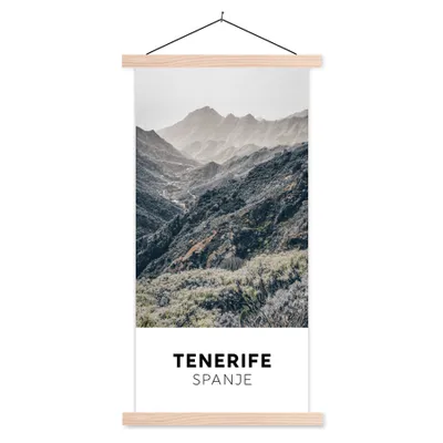 Produktbild von MuchoWow® Textilposter Teneriffa - Spanien - Berge 60x120 cm mit holzfarbenen Rahmen - Holz