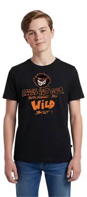 Produktbild von Spreadshirt Die Wilden Kerle Spruch Motto mit Logo Teenager Premium T-Shirt, 158/164 (12 Jahre), Schwarz