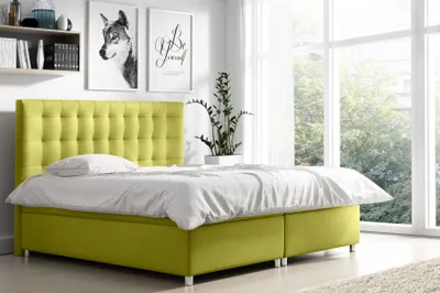 Produktbild von Boxspringbett BENNA , Pocket Matraze Topper , 180 x 200 cm , ( Gelb - Endo 7706 )