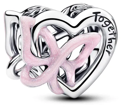Immagine prodotto di PANDORA MOMENTS Charm a forma di cuore con farfalla 794475C01
