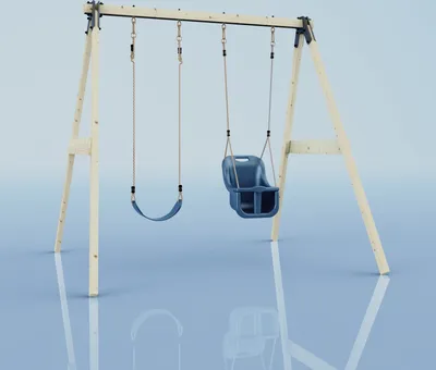 Produktbild von OutdoorToys Schaukel Lilie aus Holz in Blau Marineblau