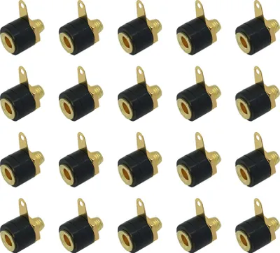 Produktbild von 20x ARLI Bananenbuchse 4 mm² schwarz mit Lötfahne vergoldet