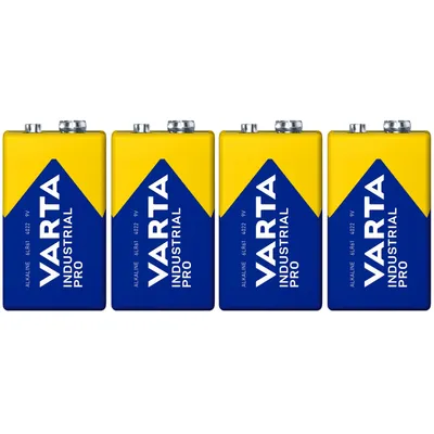 Produktbild von 4x Batterie R9V R-9 6LR61 9V R-9 Alkaline Varta Industrial Pro