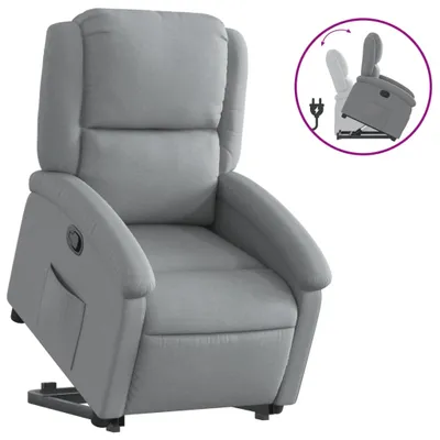 Produktbild von vidaXL Relaxsessel mit Aufstehhilfe Hellgrau Stoff
