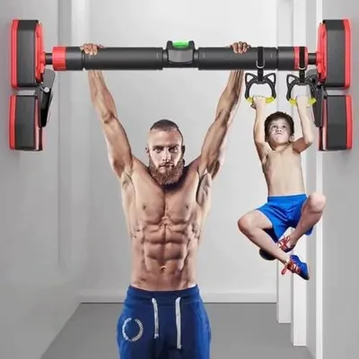 Zdjęcie produktu dla Drążek do podciągania naścienny regulowany 120 165 cm treningu