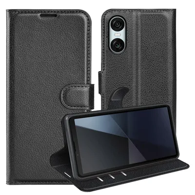 Obrázok produktu pre Puzdro na smartfón Sony Xperia 10 VI, čierne, z umelej kože, obal typu Book