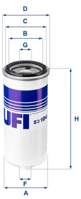 Produktbild von Ölfilter UFI 23.104.00 Filtereinsatz