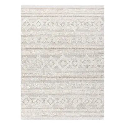 Zdjęcie produktu dla Dywan MOROC 22322 Romby, linie Ekologiczny, EKO SIZAL frędzle - strukturalny beż / krem beżowy 136x190 cm