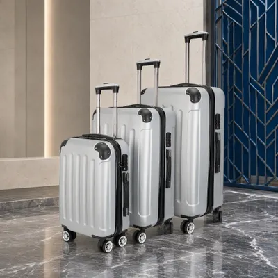 Produktbild von UnboxG 3er Kofferset - Robuste ABS- Hartschalenkoffer, TSA-Zahlenschloss, erweiterbare Kapazität - in M, L, XL - Eckenschutz, 360° drehbare, leise Doppelräder & Teleskopgriff, Handgepäcktauglich & stapelbar