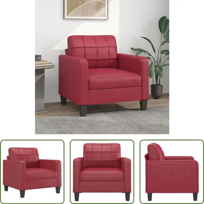 Zdjęcie produktu dla Fotel The Living Store czerwone wino 60 cm imitacja skóry