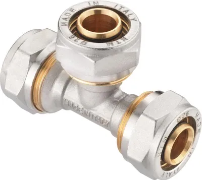 Produktbild von Cornat Schraub-T-Stück komplett ø 16 mm Messing vernickelt
