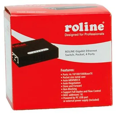 Immagine prodotto di ROLINE Gigabit Ethernet Switch, Pocket, 4 Ports (21.14.3514)