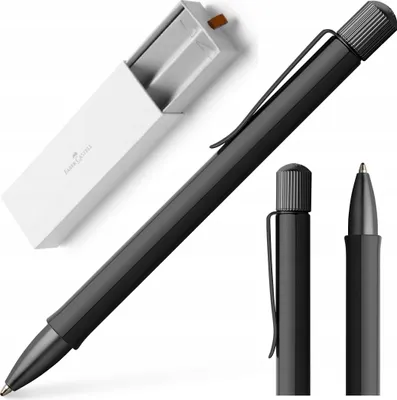 Produktbild von Faber-Castell Hexo, Clip, Kugelschreiber mit Druckeinzugsmechanik, Nachfüllbar, Schwarz, 1 Stück(e), Fettdruck