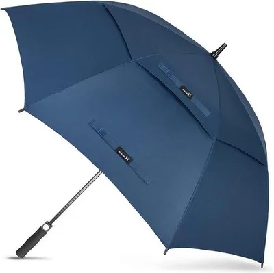 Productafbeelding van Famanu paraplu, 54 inch - Automatische, windbestendige dubbele paraplu in saffierblauw