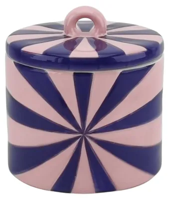 Image de Pot de rangement - Motifs tourbillons - Rose/Bleu - 11x11x11,5 cm