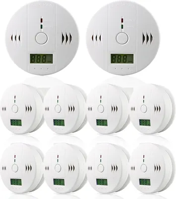 Image de Aopunly Détecteur de CO blanc Lot de 10 détecteurs d'incendie Avertissement de monoxyde de carbone 85 dB 10 pièces
