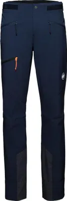 Dunkelblaue Softshellhose Taiss Guide SO Pants Men von Mammut mit Reißverschlusstaschen und verstärktem Beinabschluss