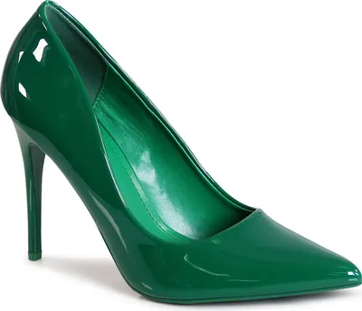 Produktbild von topschuhe24 2664 Damen Spitze Lack Pumps High Heels , Farbe:Grün, Größe:38 EU