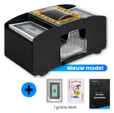 Productafbeelding van ShopWise Automatische Kaartschudmachine - Inclusief Speelkaarten En E-Book - Op Batterijen - Schudmachine - Kaartenschudder - Speelkaarten Schudder - Kaarten Schudder