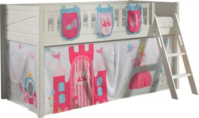 Produktbild von Kinderbett Karyl 208x114x135 Massivholz Weiß Textilset Princess 3