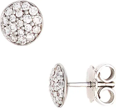 Produktbild von Ohrstecker 7,1mm rund mit 36 Brillanten 585 Gold Weißgold Ohrschmuck Damen