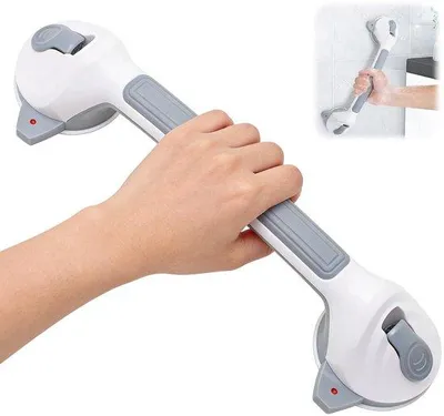Produktbild von Duschgriff, abnehmbar – Duschgriff mit Saugnäpfen – Duschgriff aus Edelstahl – Sicherheitsgriff für Senioren – Max. 110 kg – 42,5 cm