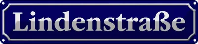 Produktbild von vianmo Blechschild 10x46 cm Lindenstraße Straßenschild Abenteuer Reisen Urlaub