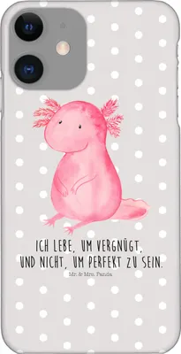 Produktbild von Mr. & Mrs. Panda Iphone 11 Handyhülle Axolotl Niedlich - Grau Pastell - Geschenk, Weisheit, Freundin, Liebe, Hülle, Cover, Molch, Fröhlich, Lebensweisheit, Handy Case