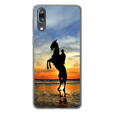 Produktbild von MuchoWow® Handyhülle Schutzhülle Hülle für Huawei P20 Pferd - Himmel - Schatten Silikon Softcase Handy Hülle - Hardcover