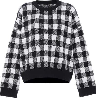Immagine prodotto di Maglione da donna FENIA - a quadri bianchi e neri, XL/XXL