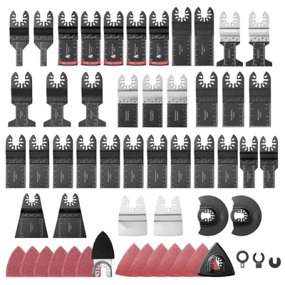 Produktbild von Oszillierwerkzeug Zubehör Set - Multitool Zubehör 160-tlg. - Inkl. 36 Sägeblätter - 2 Schleifpads & 2 Schaber - 120 Schleifpapiere - Für Holz Kunststoff Metall