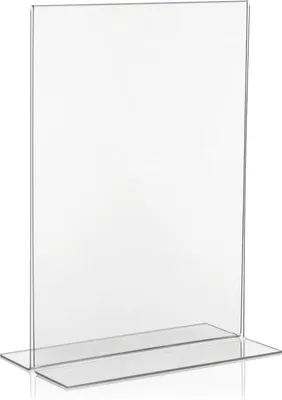 Produktbild von VITAdisplays® T-Werbeaufsteller/T-Ständer/Tischaufsteller/Acryl-Aufsteller, DIN A4 (21×29,7cm), Transparent (NE-380)